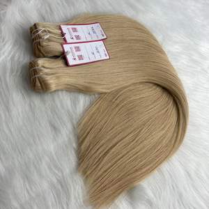 Precio al por mayor Cool Color # 22C Extensiones de cabello humano vietnamita Máquina recta Trama Materia prima - Product Image 5