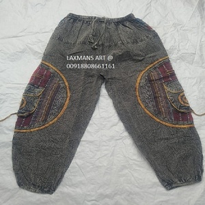 กางเกงฮาเร็มผ้าฝ้ายแบบเย็บปะลายฮาเร็มชุดนอนผ้าฝ้ายแบบเย็บติดกันชุดนอนอินเดียชุดนอนผ้าฝ้ายแบบเย็บปะติดกันกางเกงโบฮีเมียน - Product Image 1