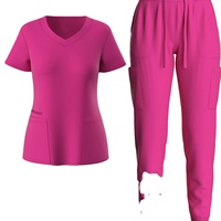 Ensembles de blouses d'hôpital unisexes en coton, blouses de salon de beauté écologiques, hauts à manches courtes, uniformes médicaux pour infirmières