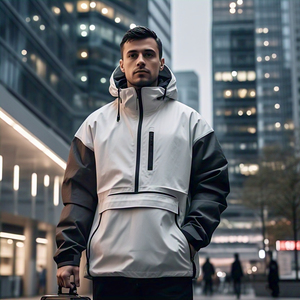 Hombres Streetwear prendas de vestir exteriores chaqueta cortavientos hombres lluvia senderismo ligero cremallera impermeable cortavientos chaqueta de los hombres - Product Image 1