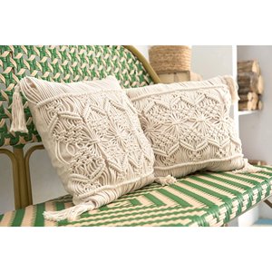 Bohemian High Quality Decorative Pillow <b>Cover</b> with Tassels Custom Size <b>White</b> Cotton Linen Cushion case for Bed <b>Sofa</b> - Product Image 4