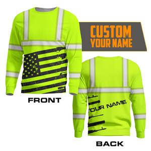 Camiseta con estampado de sublimación de pistola personalizada de nuevo estilo con cinta reflectante de seguridad de alta visibilidad para hombres - Product Image 2