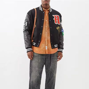 Custom Vintage Varsity <b>Jacket</b> for <b>Men</b> Letter <b>Baseball</b> Inspired Design with Chenille Patch Embroidery on Sleeves - Product Image 2