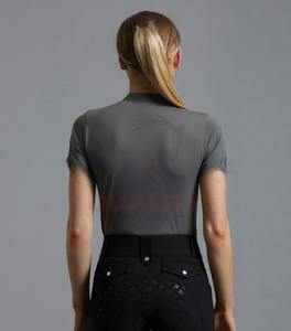 Moisture Wicking Equestrian Women Riding Top Stylish Athletic Stretch Fabric Lightweight Performance <b>Horse</b> Riding Shirt Apparel - Product Image 3