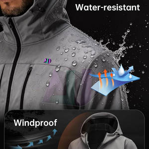 Veste Softshell d'hiver pour homme, haute confortabilité, extensible, écologique, respirante, avec doublure thermique, devant en nylon/polyester - Product Image 2