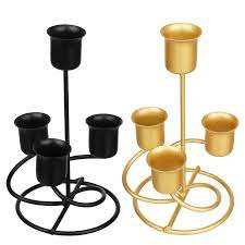 ชุดเชิงเทียนโลหะ2ชิ้นสำหรับบ้านโรงแรมและงานแต่งงานขาตั้งสีทองและสีดำดีไซน์ทันสมัยเชิงเทียนโลหะและโถ - Product Image 2