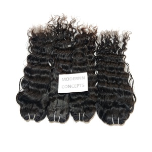 Proveedor al por mayor de extensiones de cabello humano indio natural sin procesar Paquete de cabello virgen de proveedor de cabello humano ondulado - Product Image 2