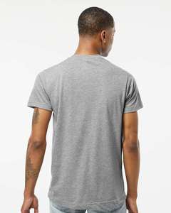Tultex-Camiseta de calle urbana para hombre, respetuosa con el medio ambiente, gris jaspeado, hecha de algodón orgánico y poliéster reciclado - Product Image 3