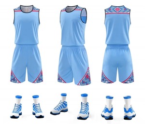 Maillots de basket-ball de haute qualité pour adultes, respirants, imprimés par transfert thermique, tissu 160g, ensembles à manches courtes - Product Image 3