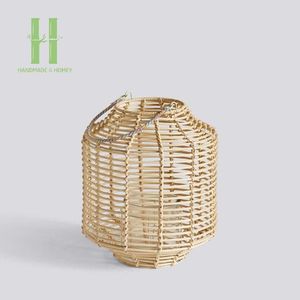 Linterna de Ratán Natural con Asa, Portavelas Navideños Portátiles, Tejidos a Mano, Ecológicos, Ligeros, Decoración para el Hogar, Hechos a Mano - Product Image 1