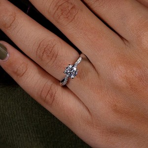 925 <b>Silver</b> Lab created Round Brilliant Cut Diamond Ring Lab grown CVD Diamond Ring Exclusive Hip Hop Ring for Men - Product Image 5