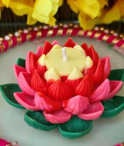 Bougie Lotus Faite à la Main Écologique à Mèche Unique Luxeport Exim Forme Lotus Livraison Rapide Faible MOQ pour la Maison - Product Image 2