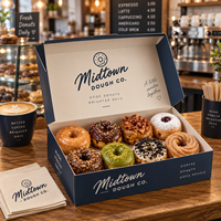 Boîte d'emballage personnalisée pour beignets AT PACK avec logo imprimé pour boulangerie, café, vente à emporter, pâtisserie, emballage cadeau alimentaire, vente en gros