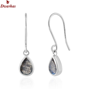 925 argent sterling forme de poire labradorite pierres précieuses boucles d'oreilles ODM OEM fournisseur bijoux - Product Image 1
