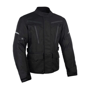 Chaqueta de invierno de talla grande para hombre, chaqueta textil impermeable negra para motocicleta de aventura, Cordura - Product Image 1