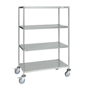 Chariots industriels en acier inoxydable KM60356MRU, conteneurs à roulettes à quatre roues, capacité de charge de 100 kg, personnalisables, support OEM - Product Image 1