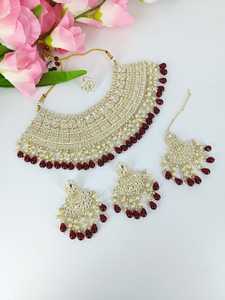 2024 dernière conception femmes haute qualité plaqué or perle collier ras du cou ensemble pour les femmes - Product Image 2