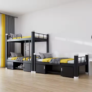 سرير فولاذية للعمل الشاق قوي بإطار من 2 طبقات لسرير الطلاب مع خزانة سرير بطابقين يمكن تخصيصه - Product Image 5