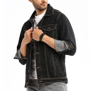 Chaqueta Vaquera Casual Entallada para Hombre, Nueva Colección, Moda Primavera, Cuello Alto, Bolsillos Grandes, Color Sólido - Product Image 5