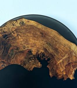 Panel de Arte Mural de Resina de Madera de Nogal Sueca Premium de 33 Pulgadas, 2026, Hecho a Mano, con Madera de Nogal Incrustada en Epoxi Negro Mate para Paredes de Diseño - Product Image 2