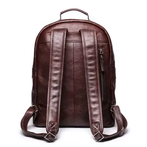 Bolsa para ordenador portátil de alta calidad para hombre, PU Mochila de cuero resistente al agua, Popular - Product Image 3