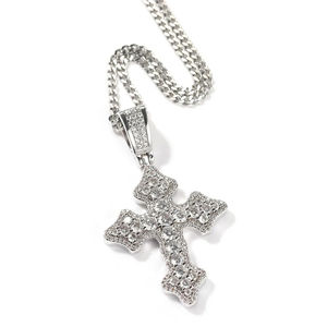 Trending HipHop VVS Clarity Diamond Fine Jewelry 18K Gold Custom Cross Charm Pendant Ice Design Sterling Silver Star Shape - Product Image 2