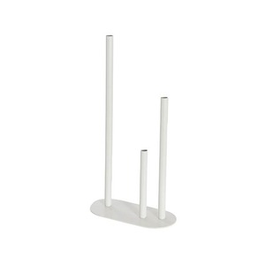 Florero de metal moderno estilo 3 tubos en elegante acabado blanco perfecto para decoración contemporánea del hogar y exhibición de mesa artística - Product Image 5