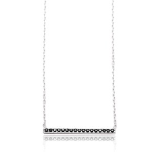 Colgante de Plata de Ley 925 Hecho a Mano en Turquía, Diseño de Barra con Forma de Piedra de Circonio Negro, Chapado en Oro, Regalo de Joyería - Product Image 1