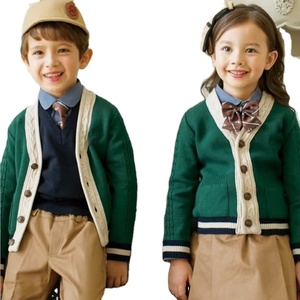 Cárdigans Escolares de Invierno Personalizados para Niños, Fabricante OEM, Venta al por Mayor, Uniformes, Manga de Mariposa, Forro de Lana, Botones, Tejido de Punto, Anti-Pilling - Product Image 3