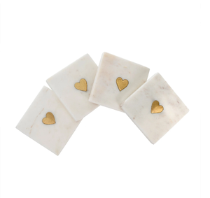 Marble coaster Brass <b>Heart</b> Design Customize Cup Coaster for Home and Hotel Use <b>Top</b> Decorative High Quality Product - Product Image 3