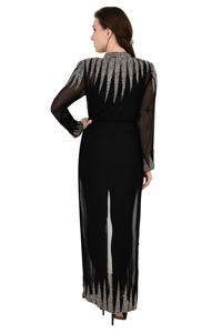 Nouvelle Abaya de Luxe de Dubaï, ouverte devant, entièrement ornée de perles et de sequins, en crêpe, robe musulmane de haute qualité, personnalisable, modeste et unique. - Product Image 5