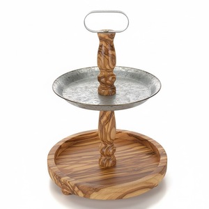 Exclusivo Soporte para Tartas de Hierro Galvanizado de 2 Niveles, Color Negro Mate con Recubrimiento en Polvo, Bandeja Redonda para Exhibir y Servir Cupcakes en Fiestas - Product Image 6