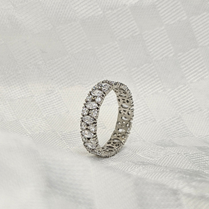 IGI Certified CVD HPHT Lab Grown Diamond <b>Fine</b> <b>Rings</b> 14k 18k Solid Gold Half Eternity Wedding Band Elegant <b>Ring</b> for Women's Party - Product Image 2