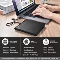 Reproductor de CD y DVD portátil con USB, grabadora de DVD y ROM, lector y escritor, regrabadora, unidad de disco óptico para ordenador portátil y PC de escritorio