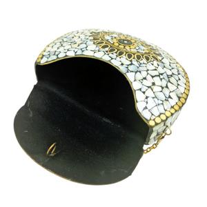 Bolso de Mano Clásico Impermeable de Lujo de India World Craft Impex, Bolso Étnico de Metal de Alta Calidad para Mujer, Cartera de Resina con Mosaico - Product Image 2