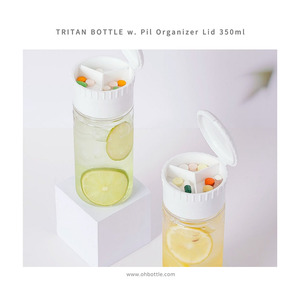 Bottiglia d'Acqua Riutilizzabile in Tritan Senza BPA con Coperchio Porta Pillole, 12oz 16oz, OH BOTTLE, in Buone Condizioni, Coreana - Product Image 2