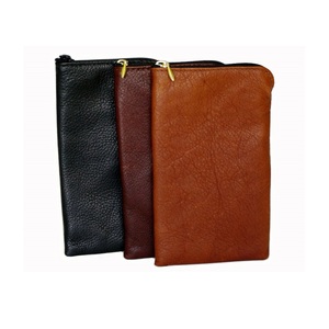 Étui à lunettes en cuir véritable fait à la main avec pochette de lunettes de soleil à fermeture éclair avec logo personnalisé Style à la mode - Product Image 1