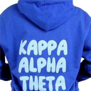 Sweats à capuche en molleton de coton Kappa Alpha Theta personnalisés avec des couleurs personnalisées et un imprimé bouffant au meilleur prix pour adultes - Product Image 4