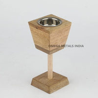 Brûleur à Bakhoor en métal minimaliste moderne, porte-encens en acier inoxydable avec base en bois, exportateur en gros, fabricant