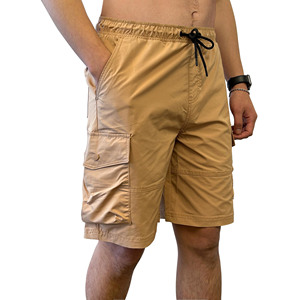 Alta calidad, fábrica, venta al por mayor, comodidad, logotipo personalizado, 100%, cordón de nailon, cintura elástica, bolsillos con cremallera, pantalones cortos de carga informales - Product Image 1