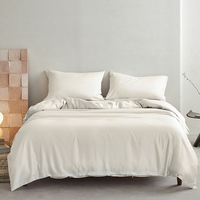 Housse de couette moderne jetable en bambou 300 TC, couleur personnalisée avec certificat OEKO, taille Queen, drap 100% fibre de bambou