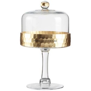 Brass Antique Finished Heavy Duty Metal Attractive Designer <b>Cake</b> Display <b>Stand</b> With Clear Glass Top <b>Cover</b> From Indian Supplier - Product Image 6