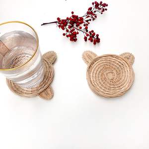 American Style Round Shape Handmade Rattan Coaster in Table Coaster for <b>Dinner</b> Home Decor Accessories - Product Image 5