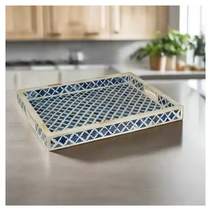 Bandeja de servicio ecológica con Diseño Artesanal, lo mejor para la presentación de alimentos, Decoración de cocina, estilo de hotel, mesa y uso de almacenamiento - Product Image 1