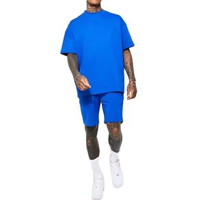 Conjunto deportivo de verano informal para hombre de 2 piezas transpirable de alta calidad para gimnasio-100% pantalones cortos y camisas de algodón - Product Image 2