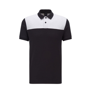 Men's Color Blocking <b>Polo</b> Shirt Set Casual Knitted Summer Wear Black <b>White</b> Short Sleeve Top With Matching Shorts - Product Image 2
