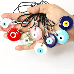 Exclusivo turco mal de ojo colgante collar vidrio cuero cuerda turco proteger suerte collar gargantilla amuleto regalo de Navidad - Product Image 5