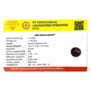 Rubí Estrella - 5.65 Quilates, Gema Natural Creada en Laboratorio, Tonos Naranja, Rojo, Amarillo, Azul, Rosa, 8mm de Altura, 1mm de Diámetro del Orificio, Sintético - Product Image 4