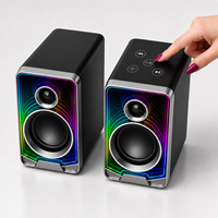 Altavoces Multimedia RGB 2.0, Inalámbricos BT, Estéreo, Audio de Escritorio con Luces LED de Colores para Juegos de Computadora, Hogar y Estudio
