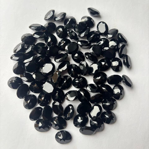 Direct Inde Fabricant Sami Gems Hub Fait À La Main Naturel Spinelle Noir À Facettes Coupe Ovale Poli Brun Pierre Précieuse En Vrac - Product Image 4
